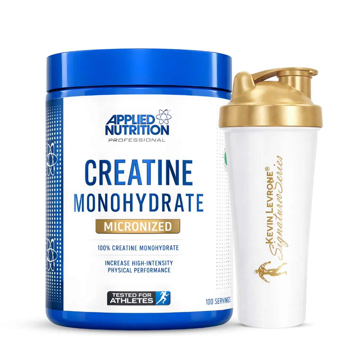 CREATINA APPLIED NUTRITION 500 G + SHAKER BLANCO KEVIN LEVRONE - 1