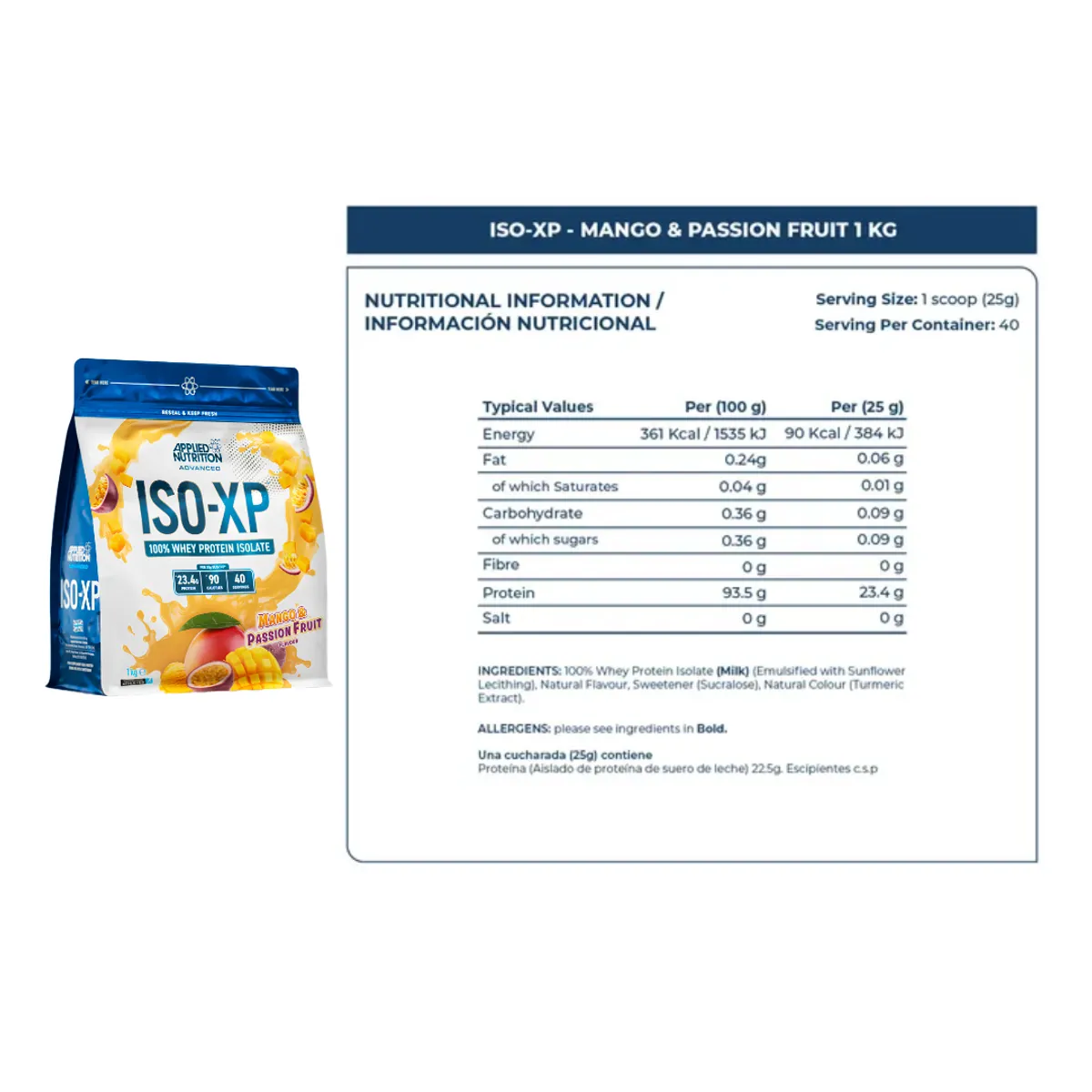 PROTEÍNA ISO XP 1 KG - MANGO Y PASSION FRUIT - 2