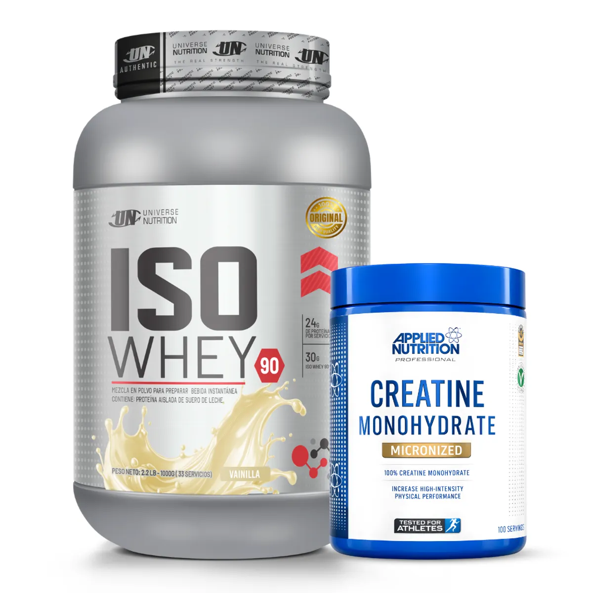 PROTEINA ISO WHEY 90 1 KG - VAINILLA + CREATINA APPLIED NUTRITION 500 G - 1