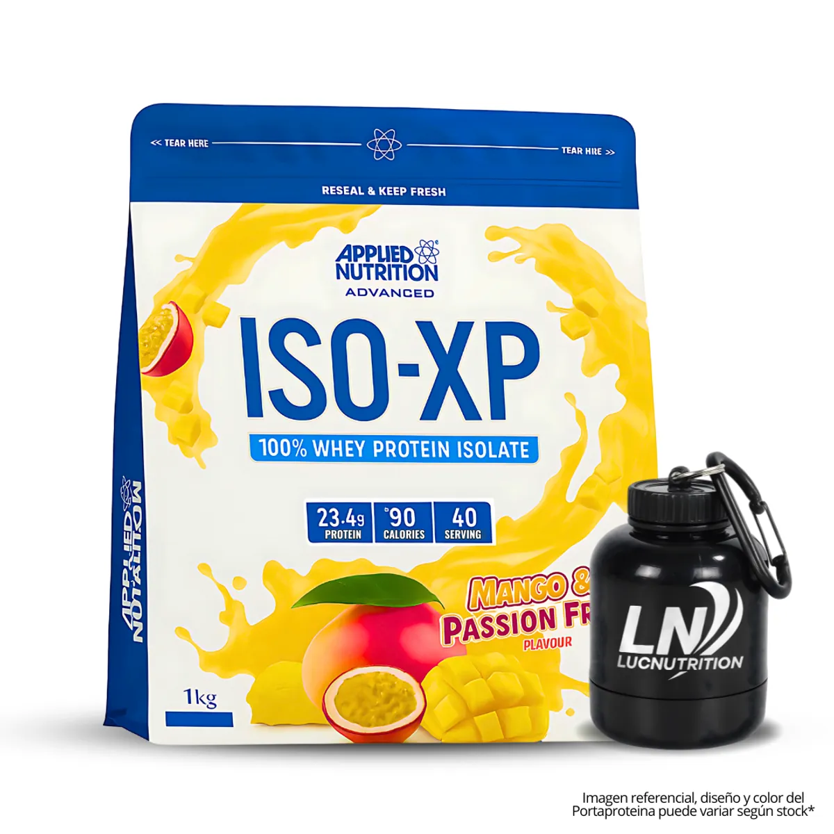 PROTEÍNA ISO XP 1 KG - MANGO Y PASSION FRUIT + PORTAPROTEINA - 1
