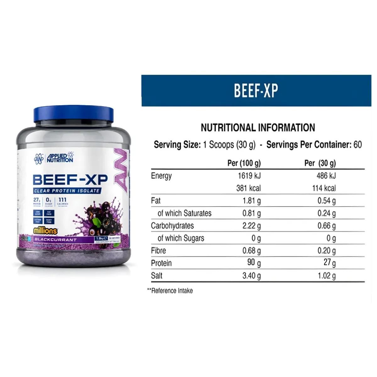 PROTEINA DE CARNE BEEF XP 1.8 KG - BLACKCURRANT + CREATINA APPLIED NUTRITION 150 G - 2