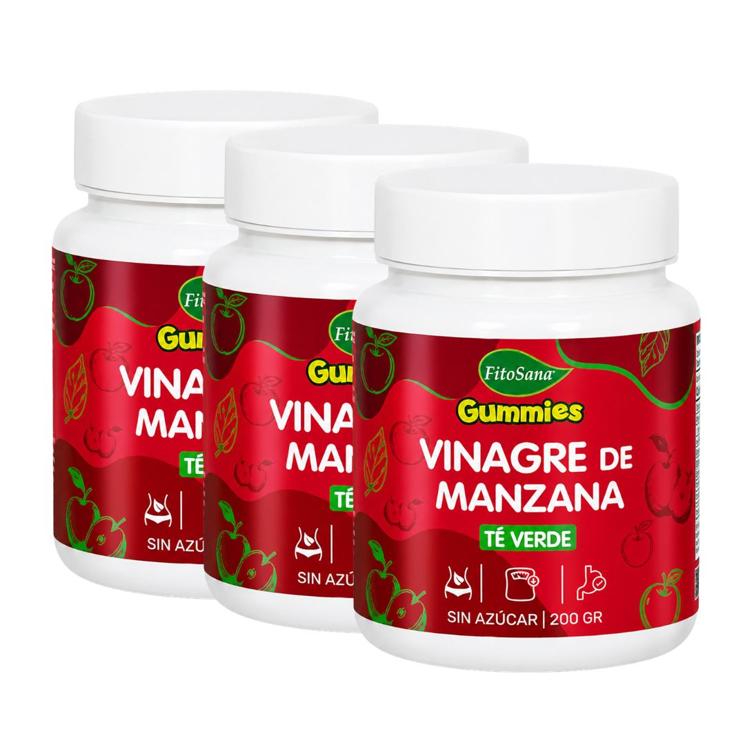 PACK X 03 - GOMITAS VINAGRE DE MANZANA CON TÉ VERDE FITOSANA - 200 G - 1