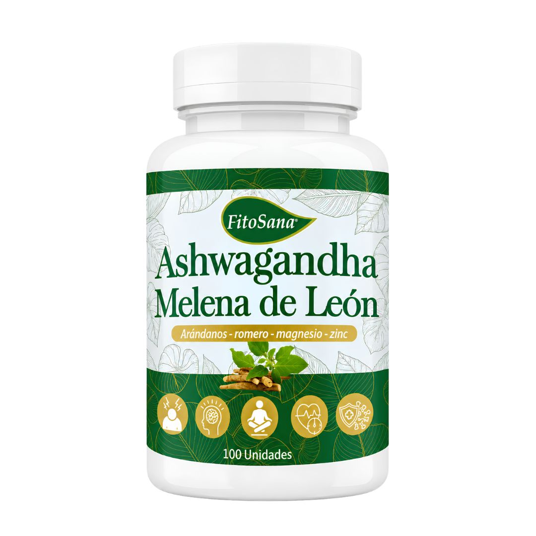 PACK X 02 - ASHWAGANDHA CON MELENA DE LEON FITOSANA - 100 CAPSULAS - 2