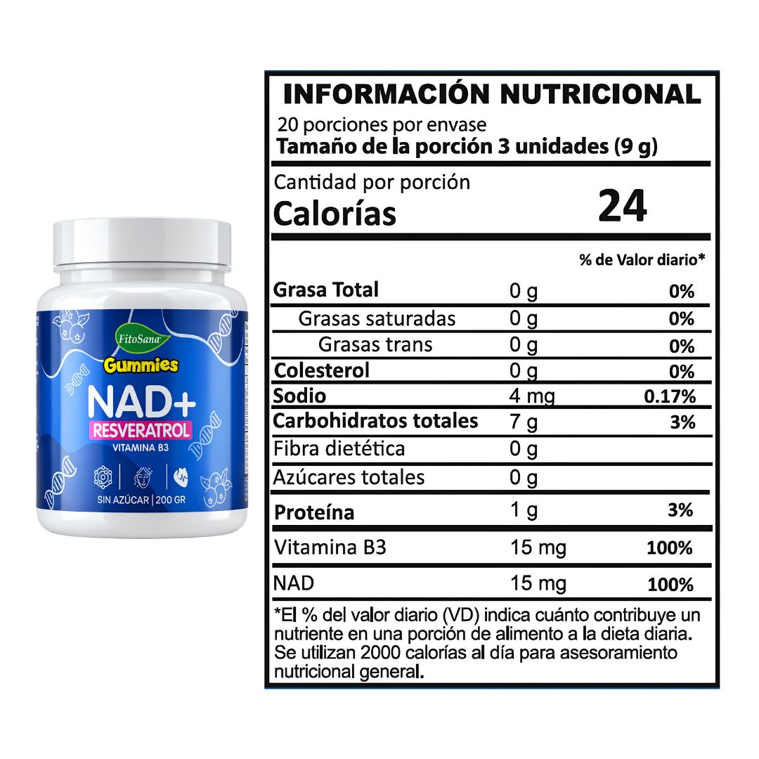 PACK X 03 - GOMITAS NAD+ RESVERATROL CON VITAMINA B3 FITOSANA - 200 G - 3