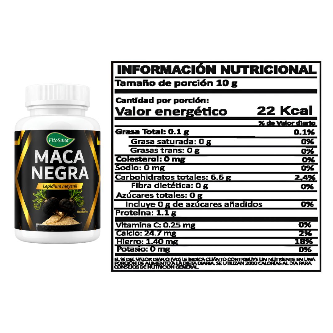 PACK X 02 - MACA NEGRA FITOSANA - 100 CAPSULAS - 3