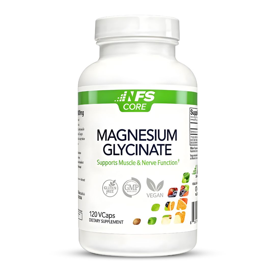 GLICINATO DE MAGNESIO 400 MG NFS CORE - 120 CAPSULAS + SHAKER - 2