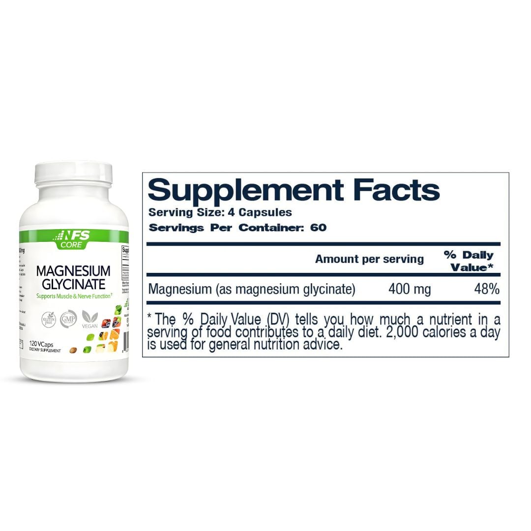 GLICINATO DE MAGNESIO 400 MG NFS CORE - 120 CAPSULAS - 2
