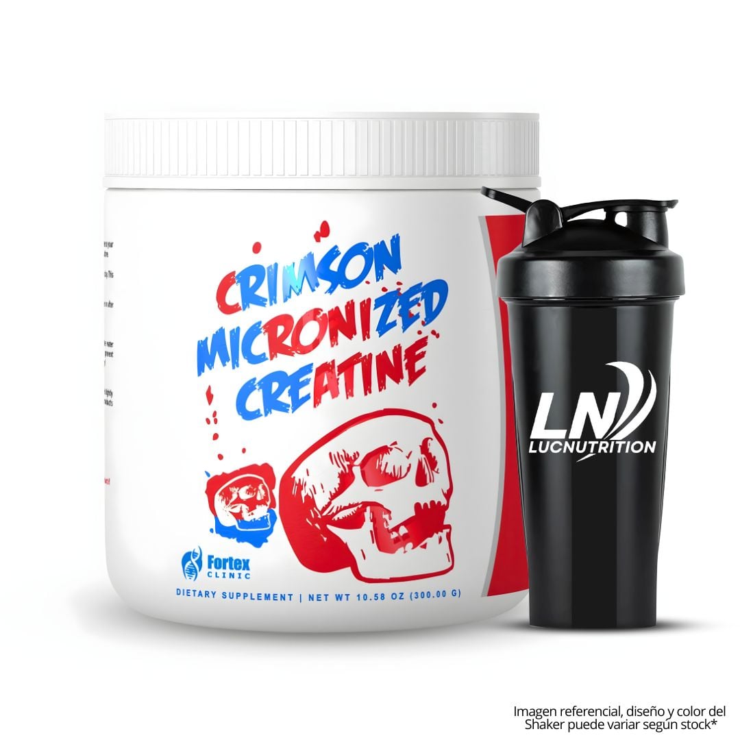 CREATINA MONOHIDRATADA - CRIMSON MICRONIZED CREATINE 300 G / 60 SERVICIOS + SHAKER - 1