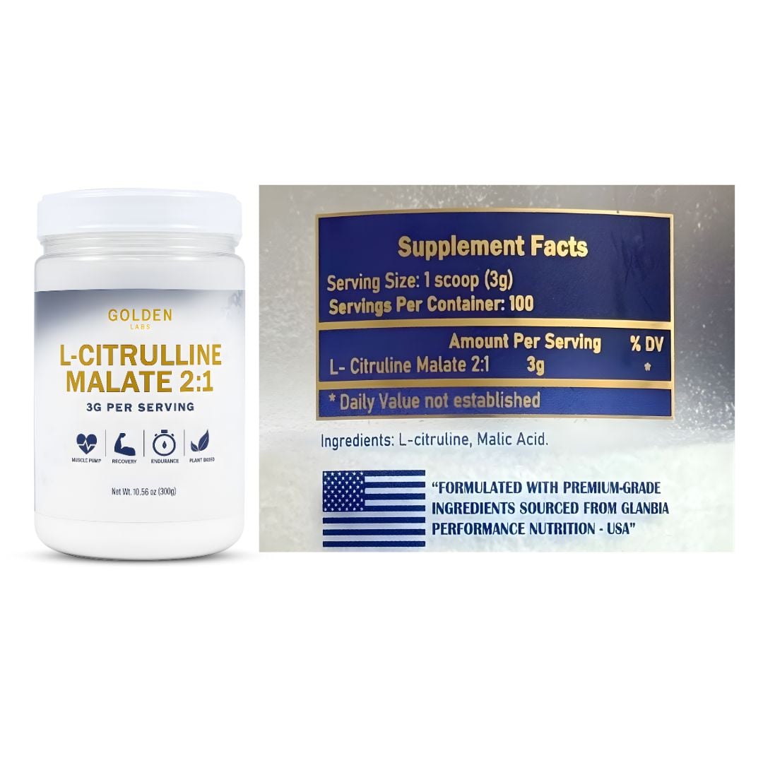 CITRULLINE MALATE / CITRULINA MALATO 2:1 - 300 G GOLDEN LABS + SHAKER - 3