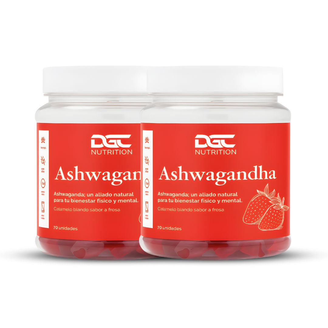 PACK X 02 ASHWAGANDHA EN GOMITAS DGC NUTRITION - 70 UNIDADES FRESA - 1