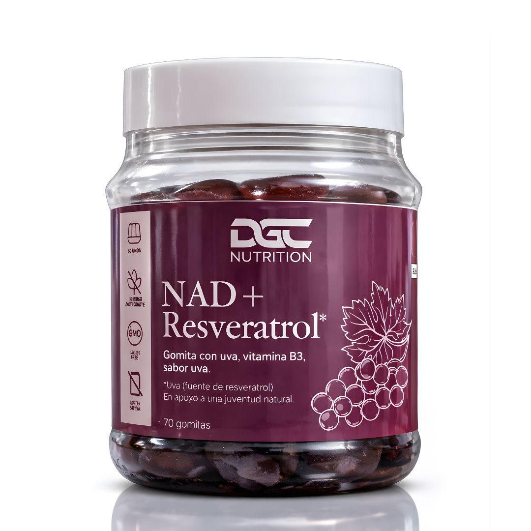 PACK X 02 - NAD + RESVERATROL EN GOMITAS DGC NUTRITION - 70 UNIDADES UVA - 2