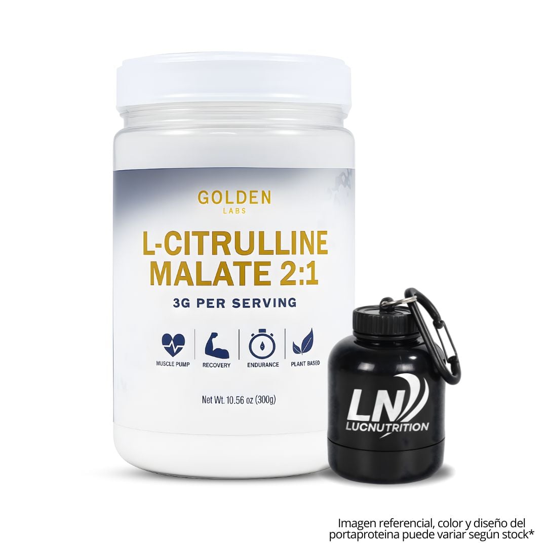 CITRULLINE MALATE / CITRULINA MALATO 2:1 - 300 G GOLDEN LABS + PORTAPROTEINA - 1