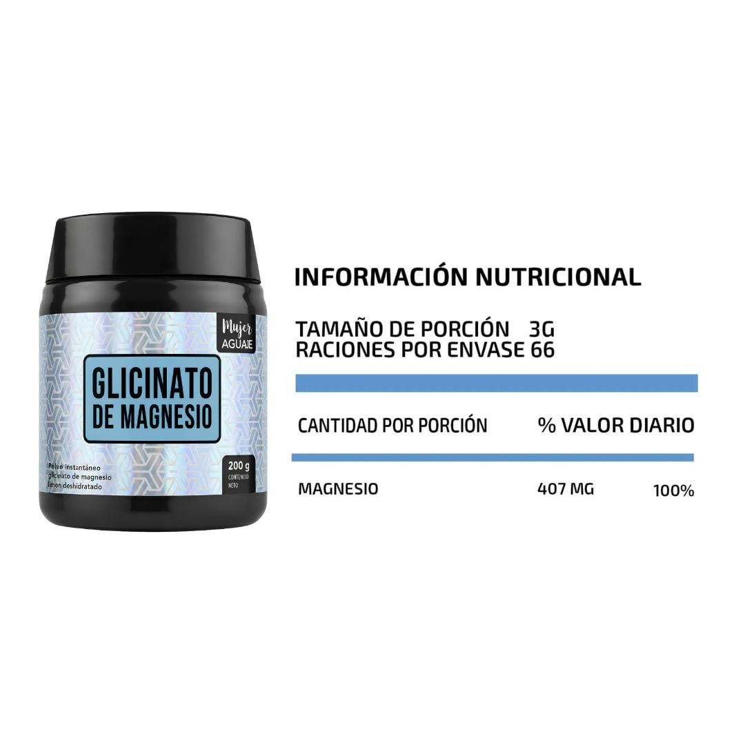 PACK X 02 - GLICINATO DE MAGNESIO MUJER AGUAJE 200 G - 66 SERVICIOS - 3