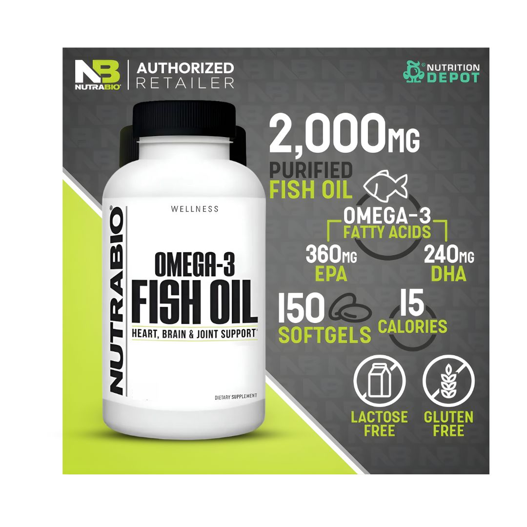 ACEITE DE PESCADO - FISH OIL OMEGA 3 NUTRABIO - 150 CÁPSULAS - 3