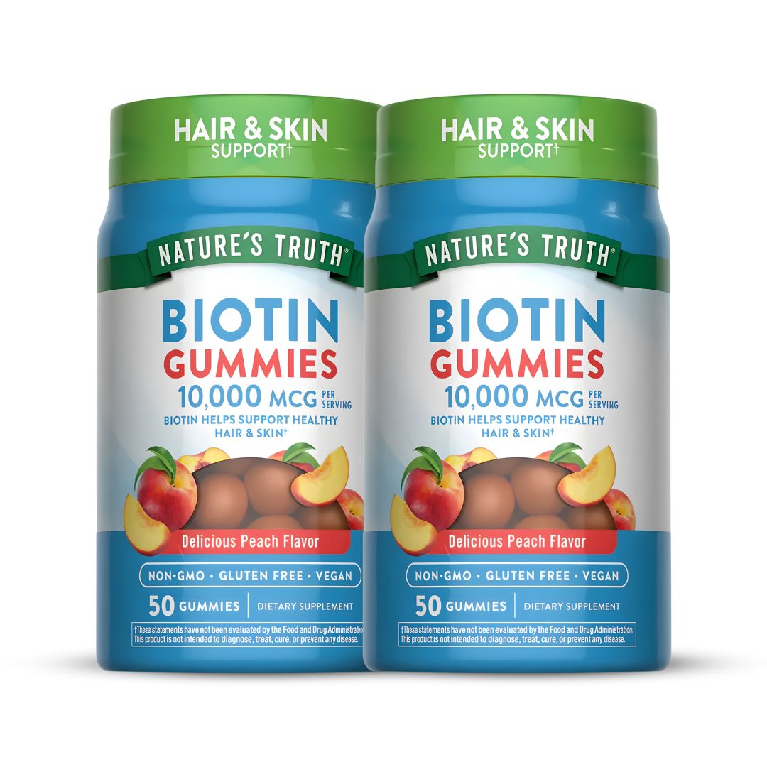 PACK X 02 - GOMITA BIOTINA NATURE'S TRUTH 10.000 MCG BIOTIN GUMMIES - 50 GOMITAS - 1