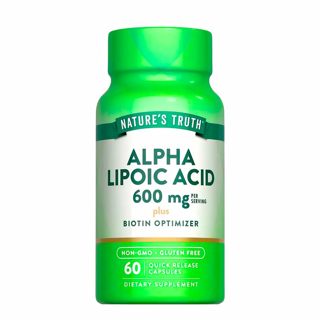 ALPHA LIPOIC ACID NATURE'S TRUTH 600 MG + BIOTINA - 60 CÁPSULAS + SHAKER - 2