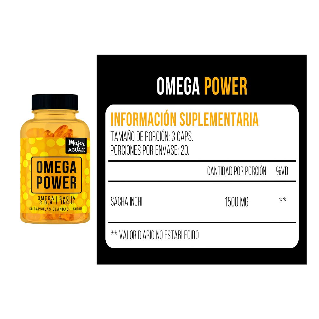 PACK X 03 - OMEGA POWER - MUJER AGUAJE 60 CAP - 3