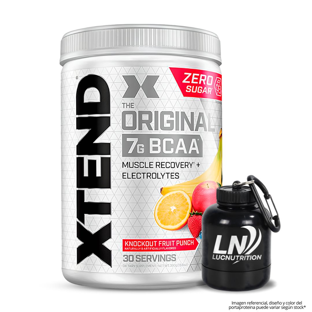 XTEND 30 SERV AMINOÁCIDOS - KNOCKOUT FRUIT PUNCH + PORTAPROTEINA - 1