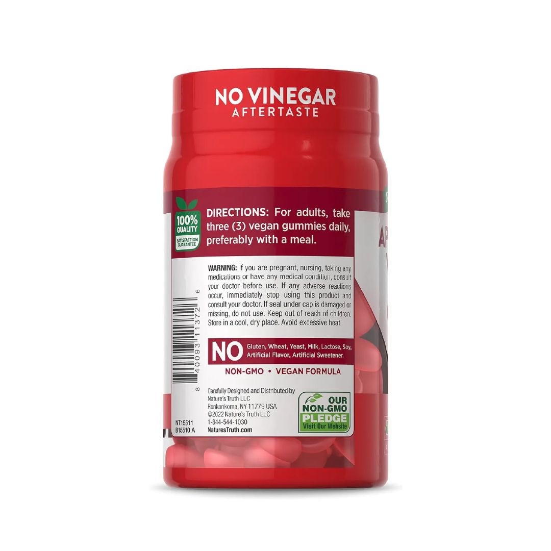 GOMITAS VINAGRE DE MANZANA NATURE'S TRUTH 600 MG - 75 GOMITAS SABOR MANZANA - 3