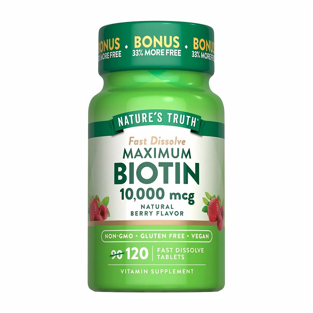 BIOTINA NATURE'S TRUTH 10000 MCG - 120 TABLETAS + SHAKER - 3