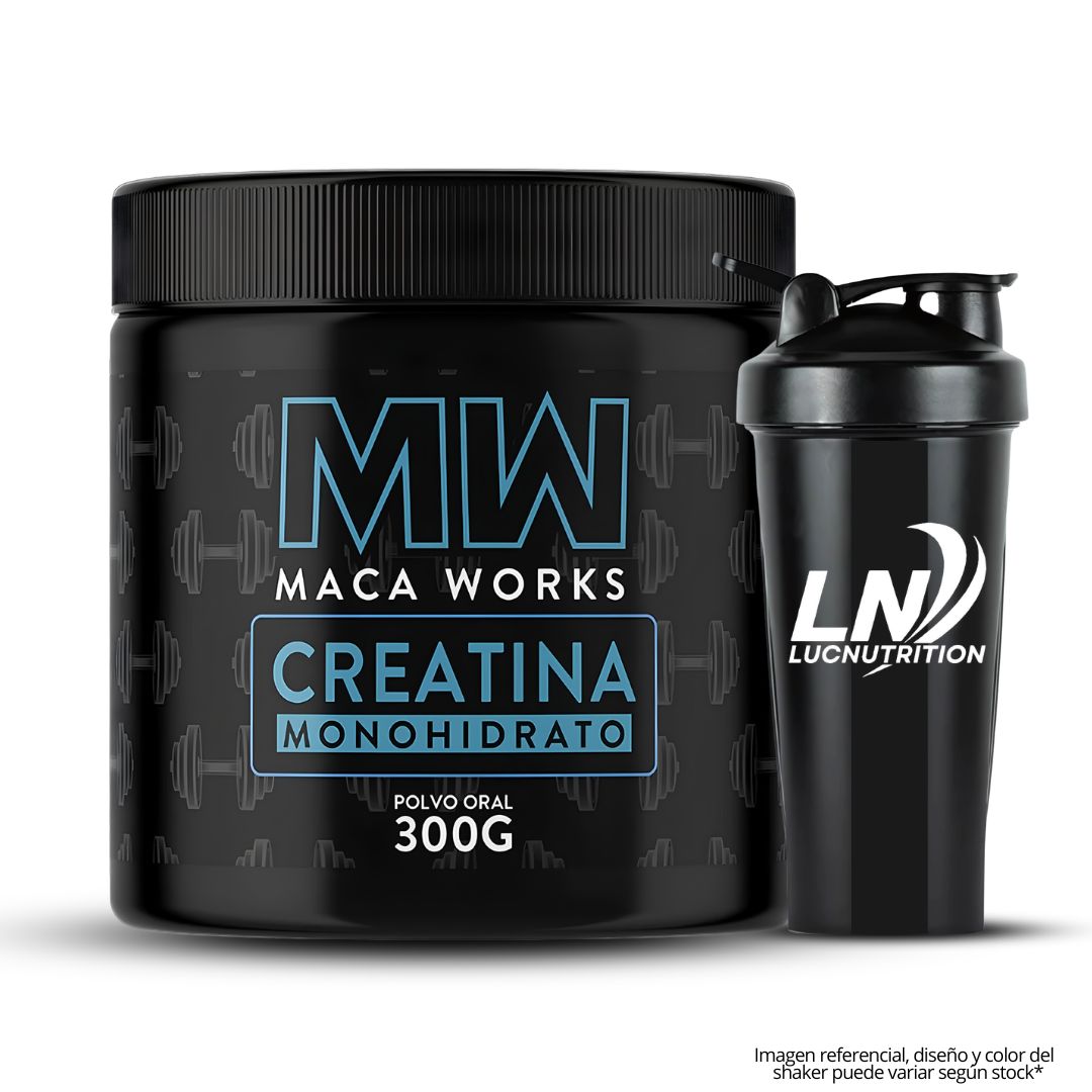 CREATINA MACA WORKS 300 G - CREATINA MONOHIDRATADA + SHAKER - 1