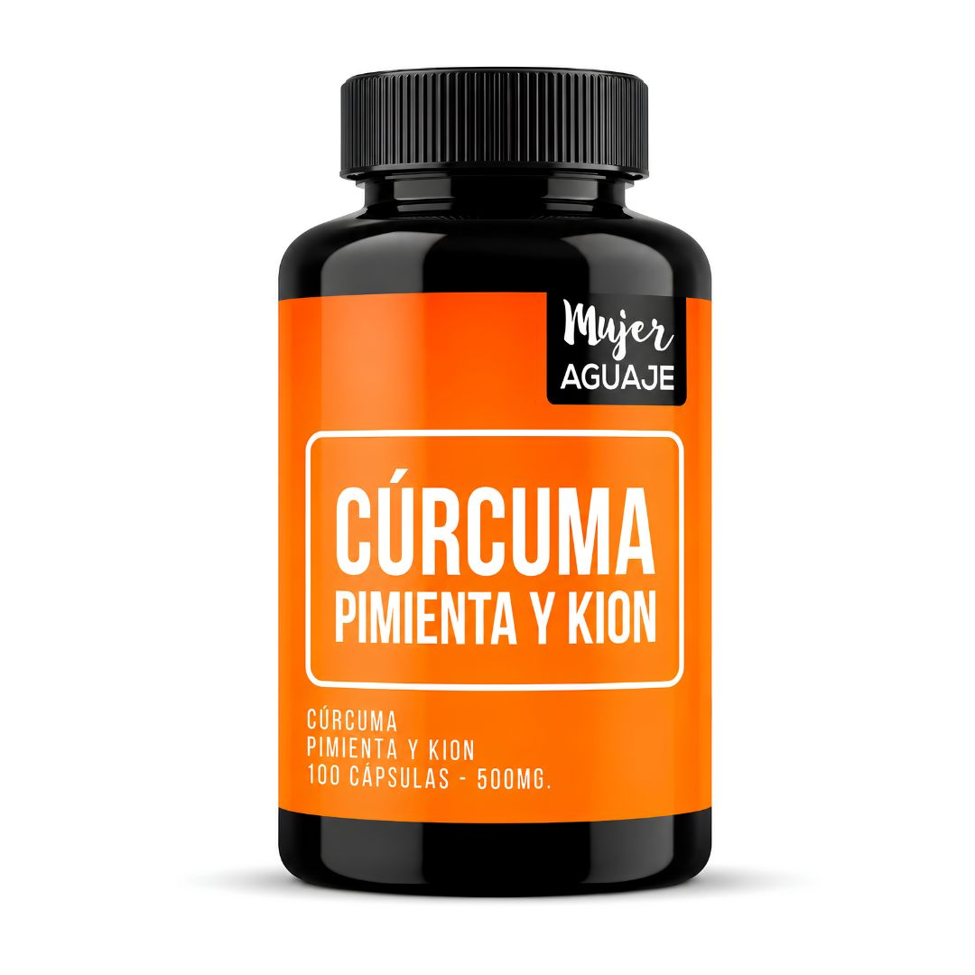 PACK X 02 - CÁPSULAS DE CÚRCUMA, PIMIENTA Y KION 500 MG DE MUJER AGUAJE - 100 CAPSULAS - 2
