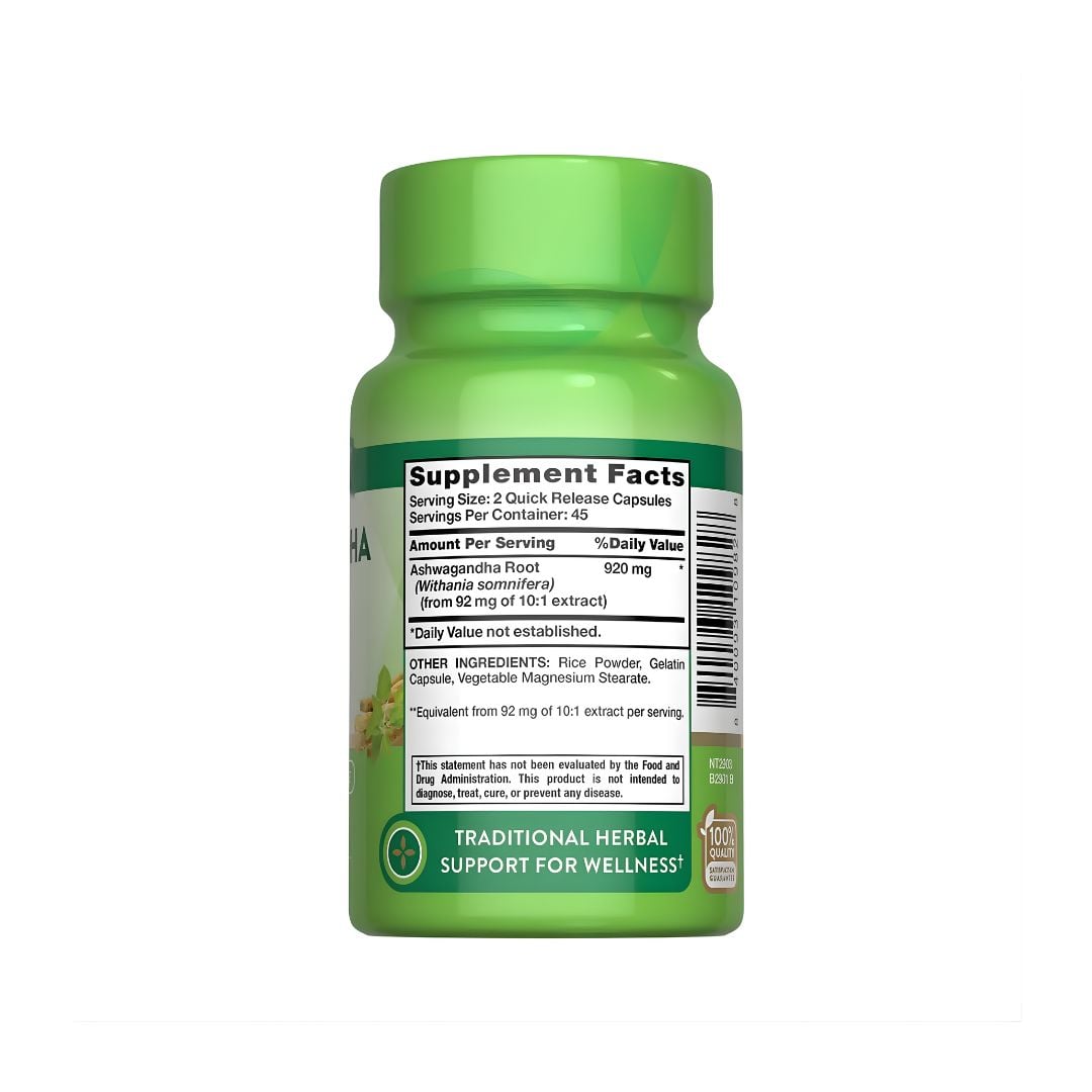 ASHWAGANDHA ROOT NATURE'S TRUTH 920 MG - 90 CAPSULAS - 2