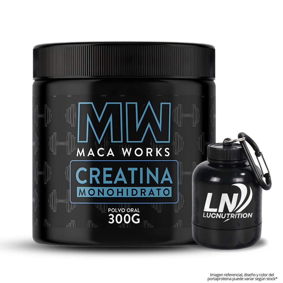 CREATINA MACA WORKS 300 G - CREATINA MONOHIDRATADA + PORTAPROTEINA - 1