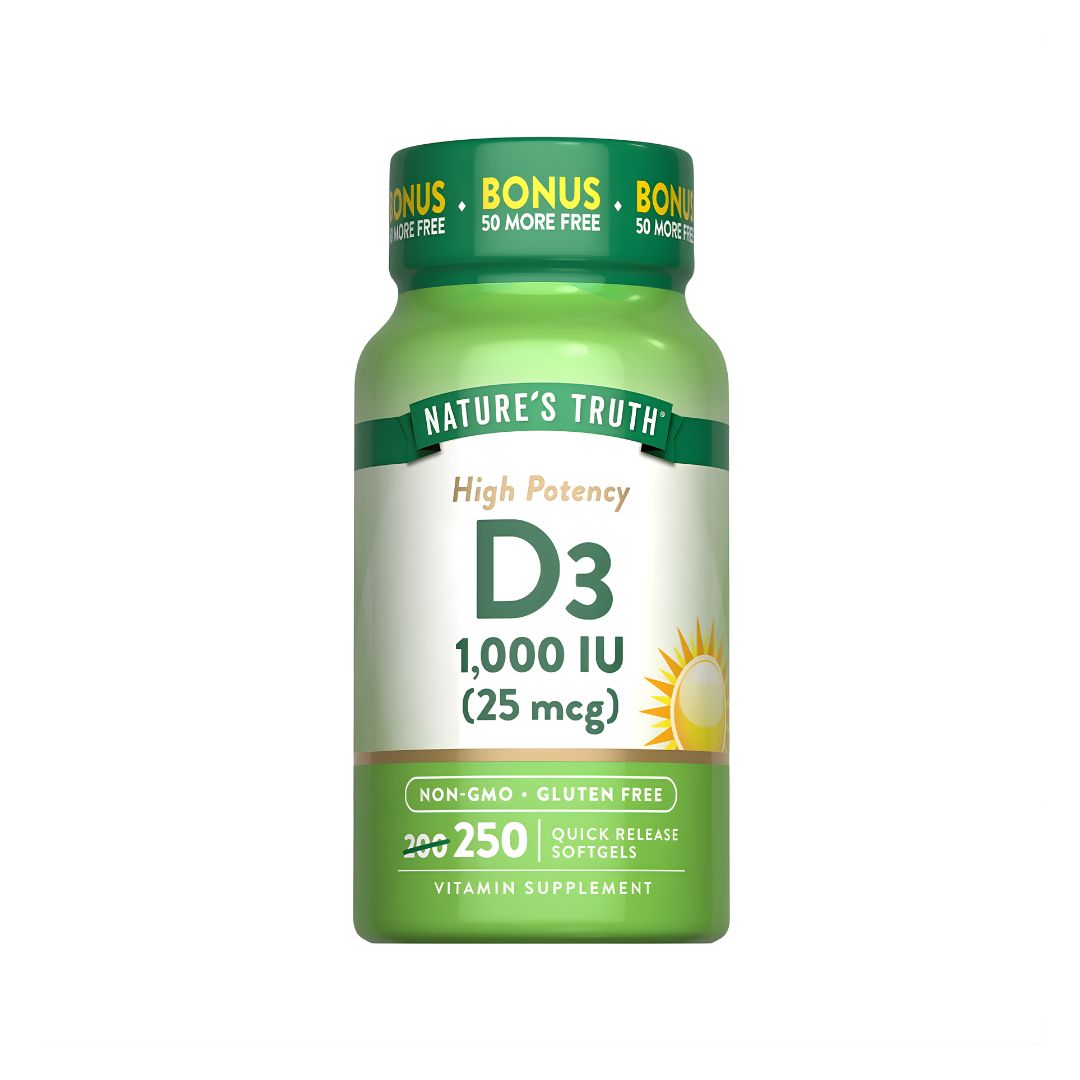 VITAMINA D3 1000 IU 25 MCG NATURE'S TRUTH - 250 CÁPSULAS - 1