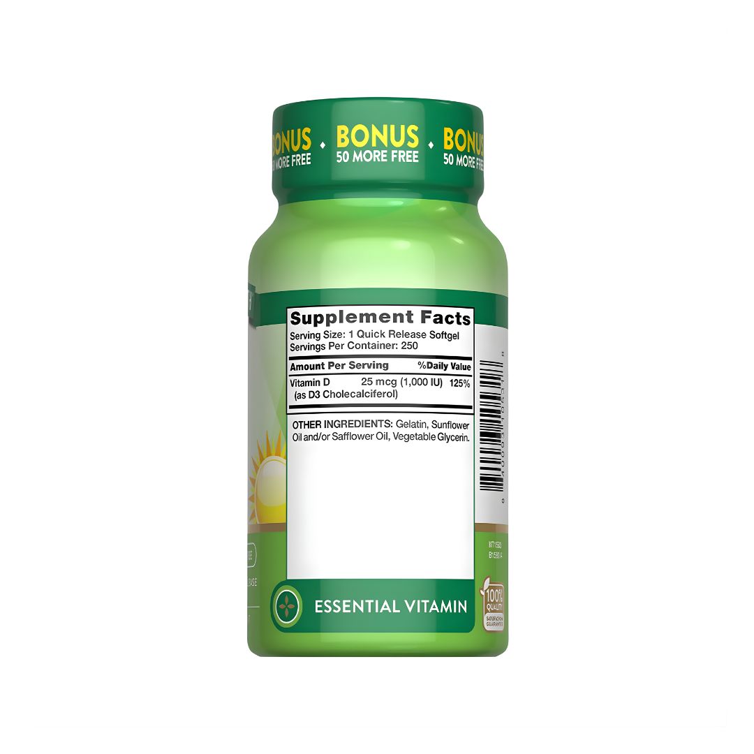 VITAMINA D3 1000 IU 25 MCG NATURE'S TRUTH - 250 CÁPSULAS - 2