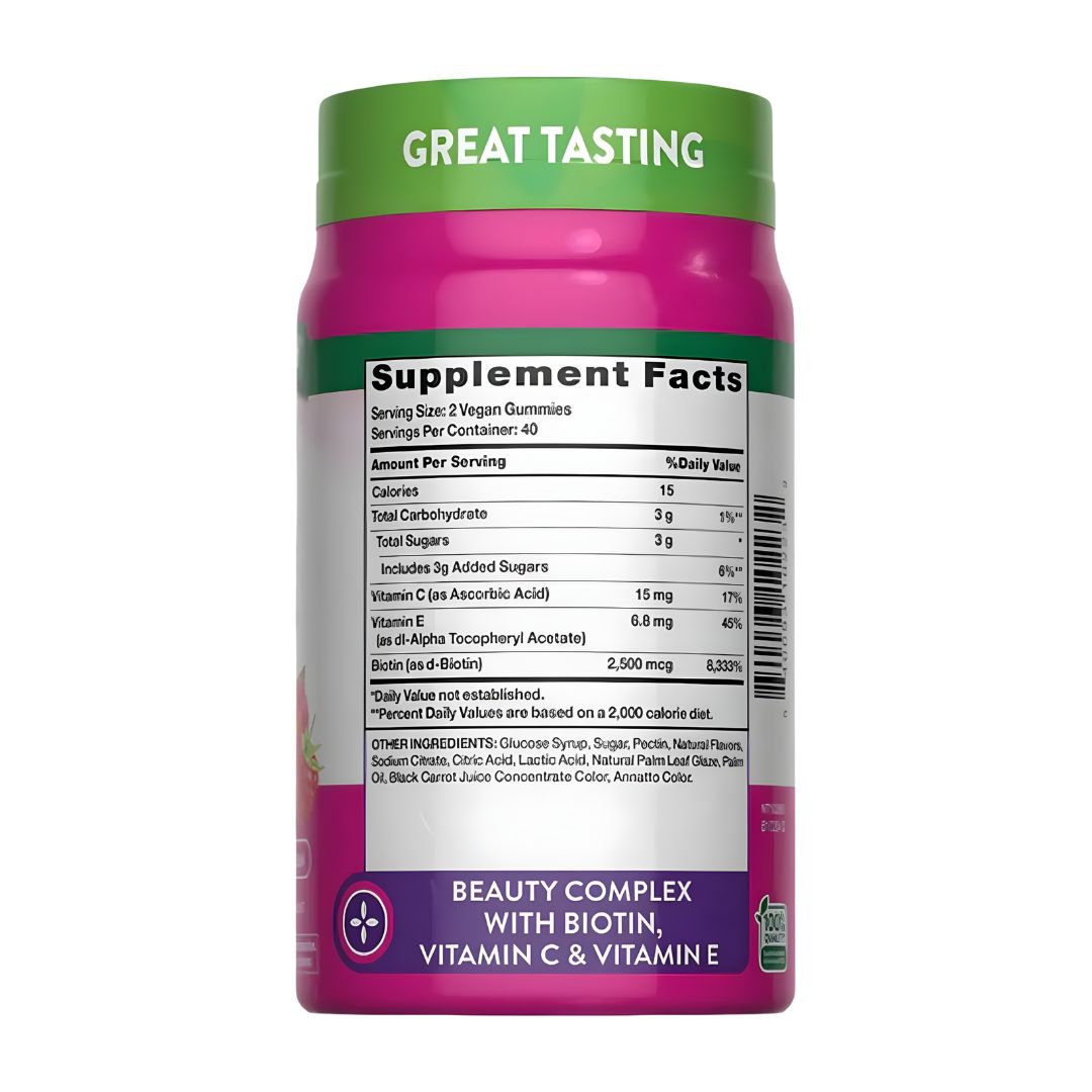 HAIR, SKIN Y NAILS NATURE'S TRUTH / BIOTINA 2500 MCG - 80 GOMITAS - 2