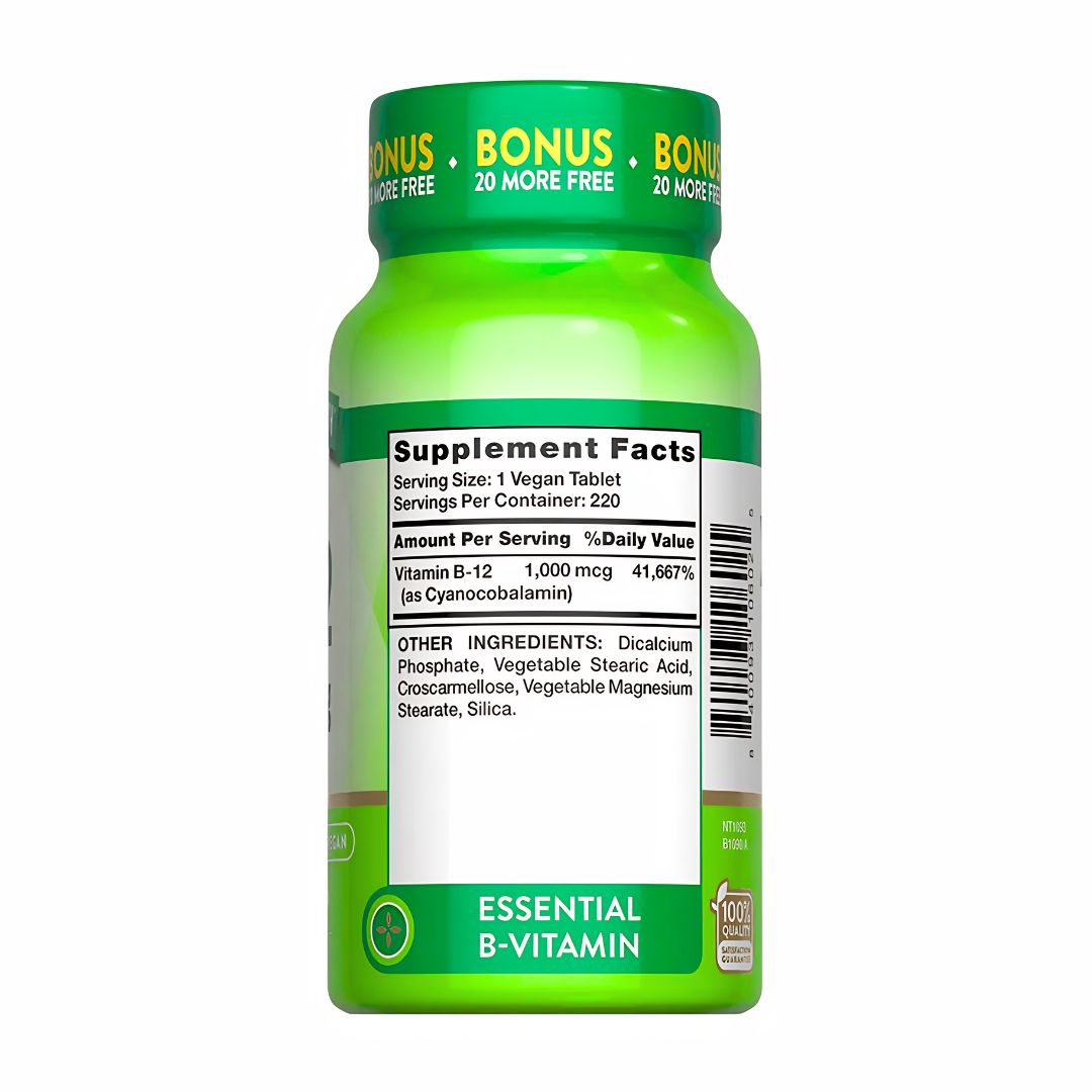 VITAMINA B12 NATURE'S TRUTH 1000 MCG - 220 TABLETAS - 2