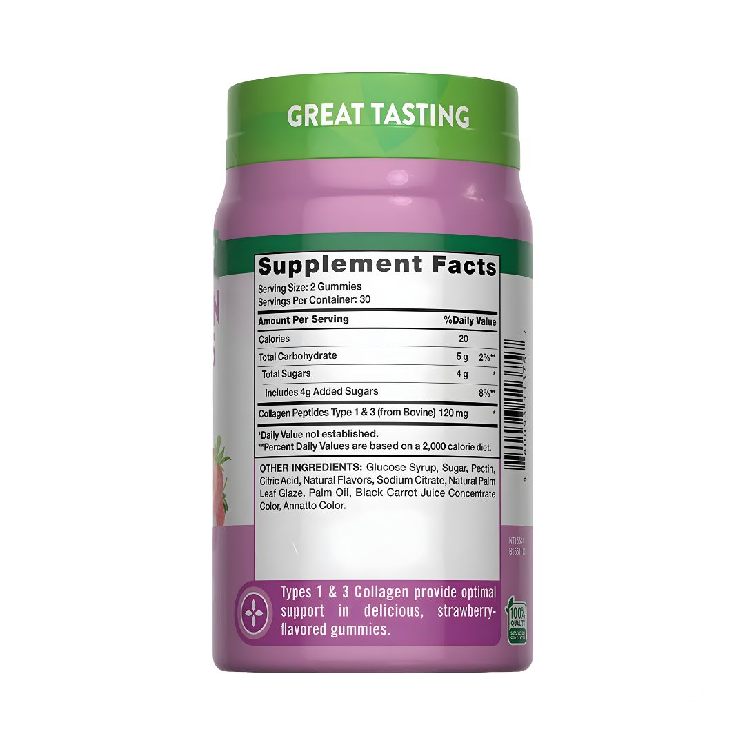 PACK X 02 - GOMITAS PÉPTIDOS COLAGENO NATURE'S TRUTH TIPO 1 Y 3 / 120MG - 60 GOMITAS - 3
