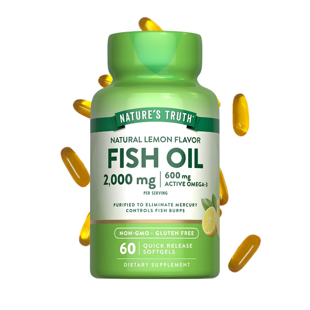FISH OIL - 2000 MG OMEGA 3 NATURE'S TRUTH - 60 CÁPSULAS + SHAKER - 2