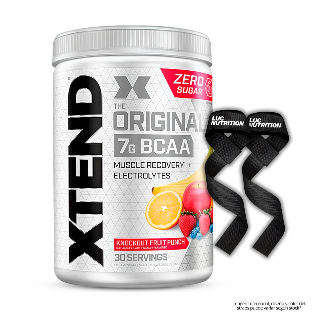 XTEND 30 SERV AMINOÁCIDOS - KNOCKOUT FRUIT PUNCH + STRAPS - 1