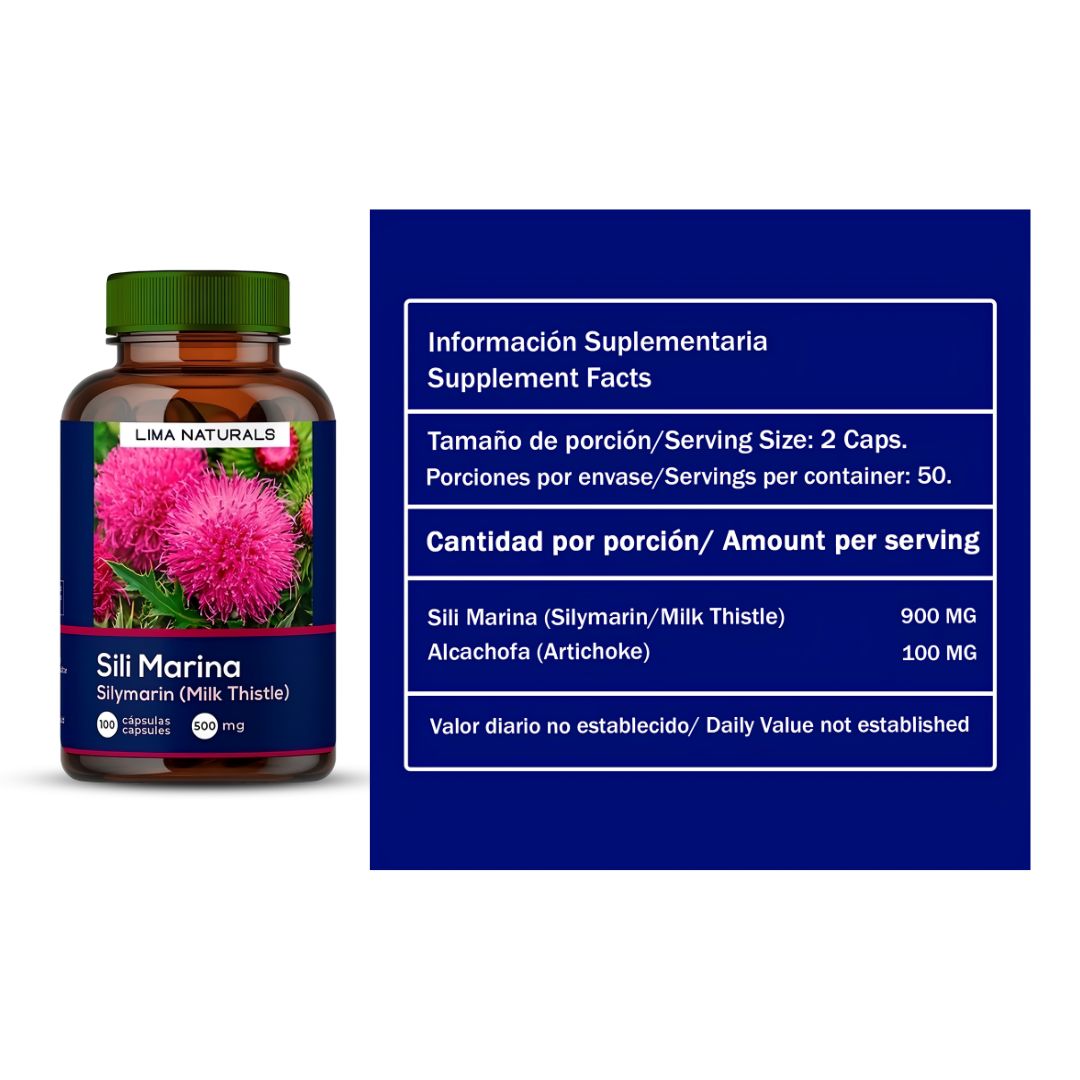 PACK X 02 - SILIMARINA LIMA NATURALS - 100 CÁPSULAS - 3