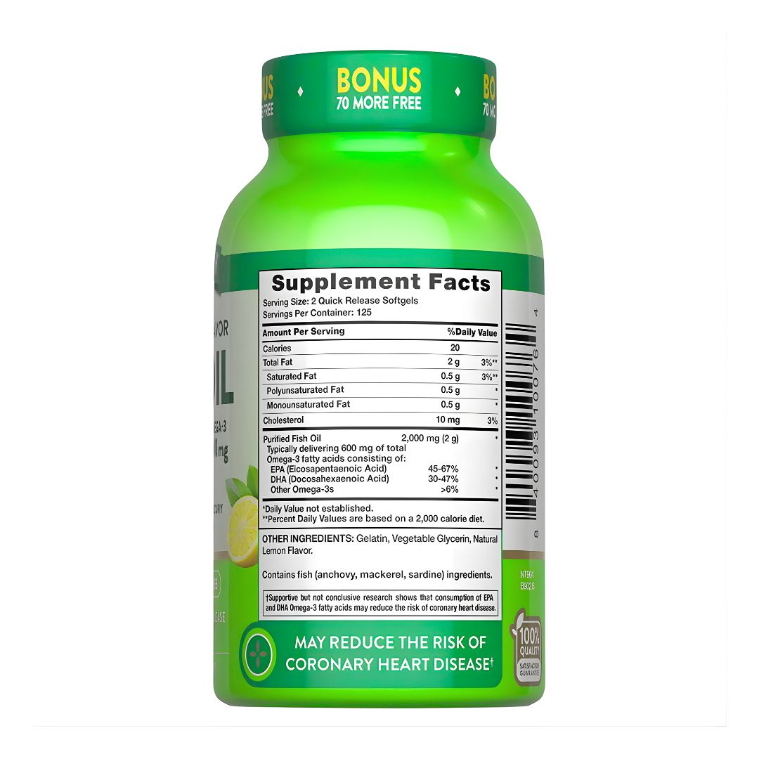 PACK X 02 - FISH OIL 2000MG / OMEGA 3 NATURE'S TRUTH - 250 CÁPSULAS - 3