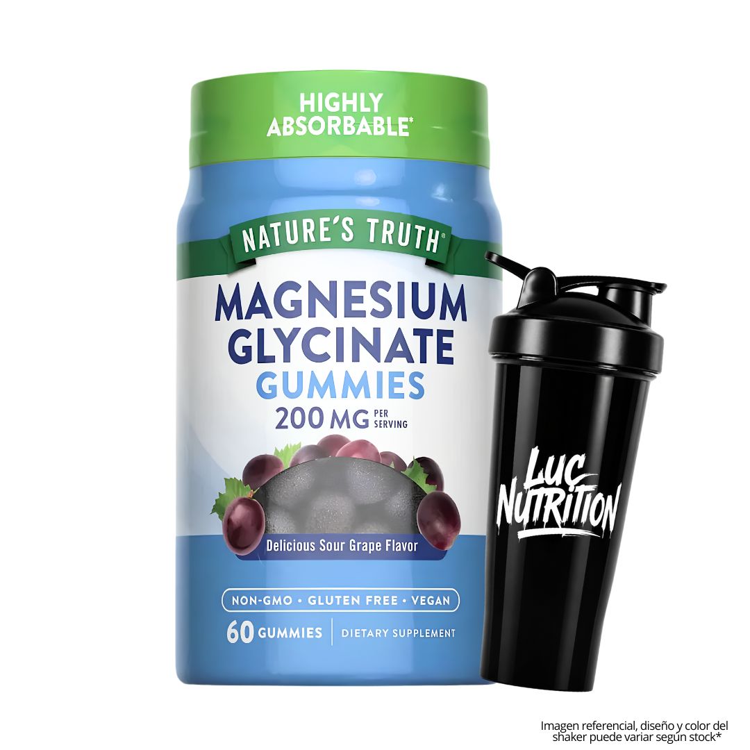 GOMITA GLICINATO DE MAGNESIO - NATURE'S TRUTH 60 GOMITAS / MAGNESIUM GLYCINATE 200 MG + SHAKER - 1
