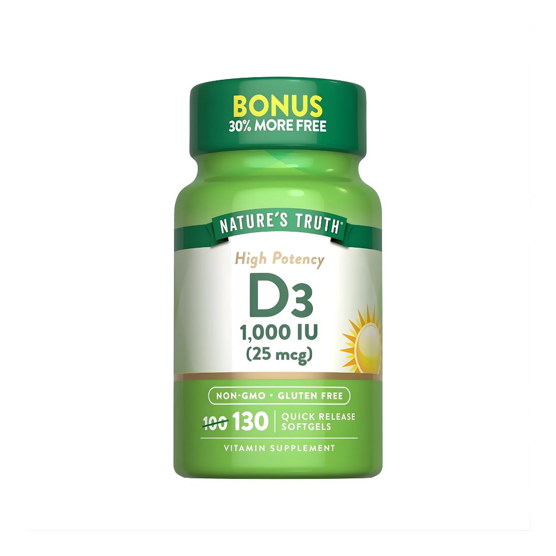 PACK X 02 - VITAMINA D3 1000 IU 25 MCG NATURE'S TRUTH - 130 CÁPSULAS - 2