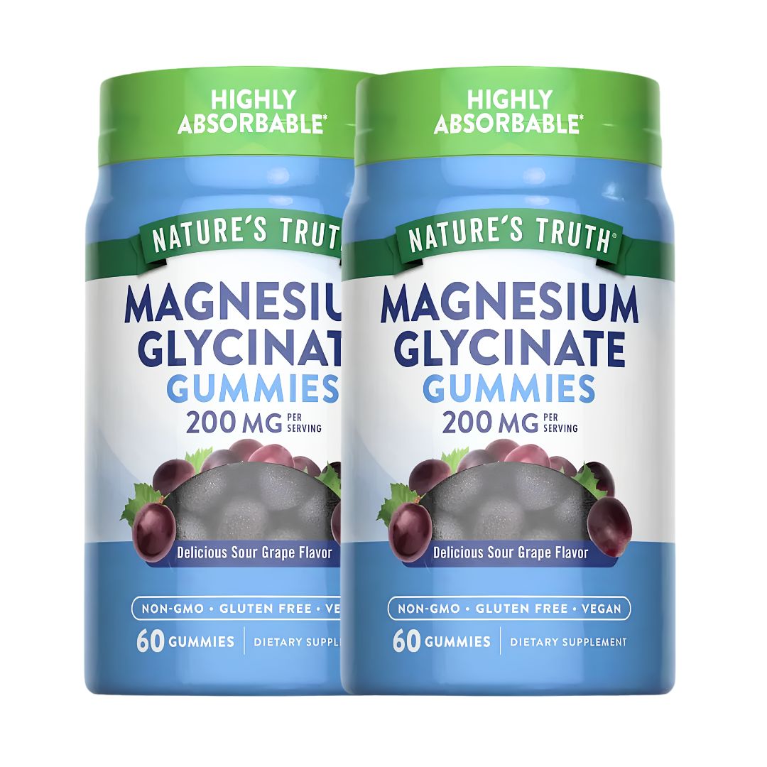 PACK X 02 - GOMITA GLICINATO DE MAGNESIO - NATURE'S TRUTH 60 GOMITAS / MAGNESIUM GLYCINATE 200 MG - 1