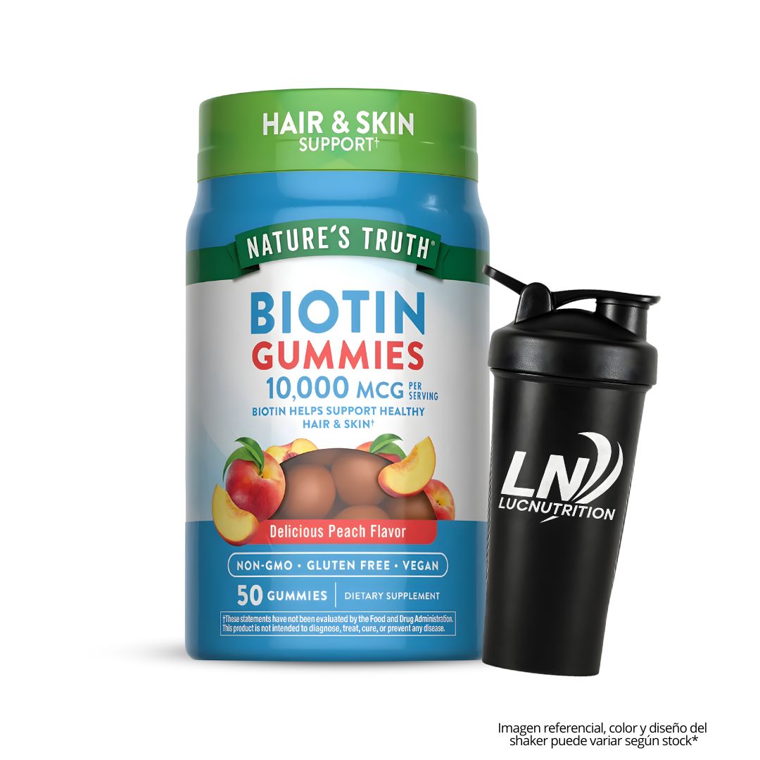 GOMITA BIOTINA NATURE'S TRUTH 10.000 MCG BIOTIN GUMMIES - 50 GOMITAS + SHAKER - 1