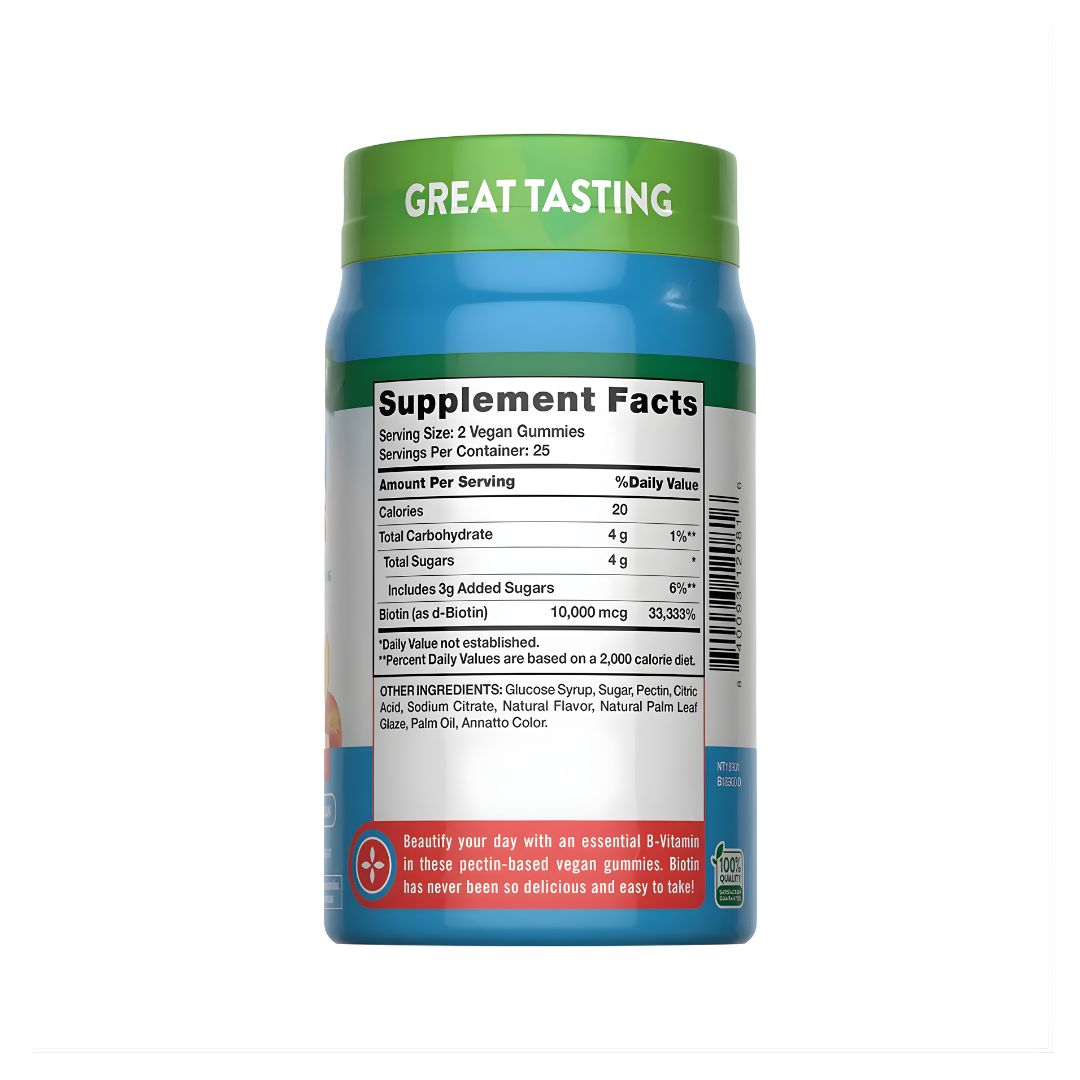 GOMITA BIOTINA NATURE'S TRUTH 10.000 MCG BIOTIN GUMMIES - 50 GOMITAS + SHAKER - 4