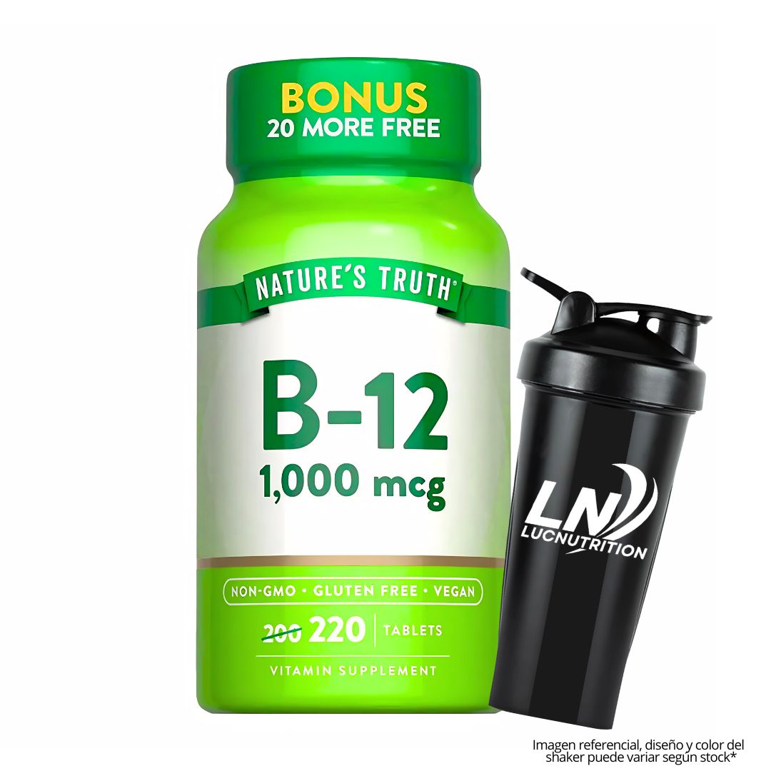 VITAMINA B12 NATURE'S TRUTH 1000 MCG - 220 TABLETAS + SHAKER - 1