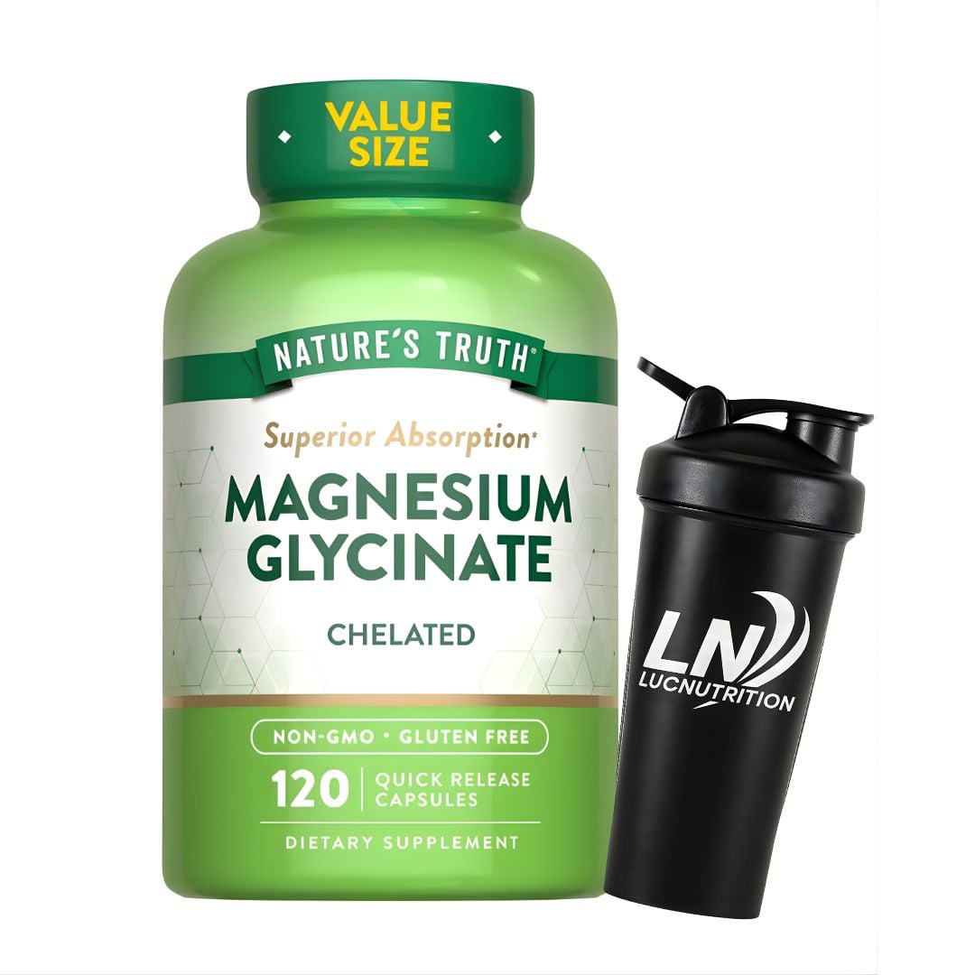 GLICINATO DE MAGNESIO 200 MG NATURE'S TRUTH - 120 CAPSULAS + SHAKER - 1