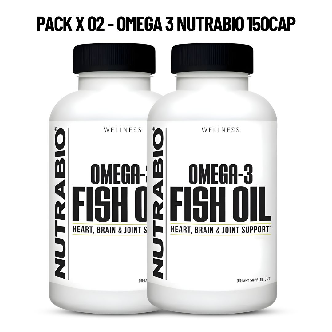 PACK X 02 - ACEITE DE PESCADO - FISH OIL OMEGA 3 NUTRABIO - 150 CÁPSULAS - 1