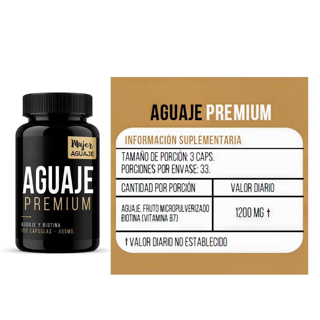 AGUAJE PREMIUM MUJER AGUAJE - 100 CAPSULAS + SHAKER - 2
