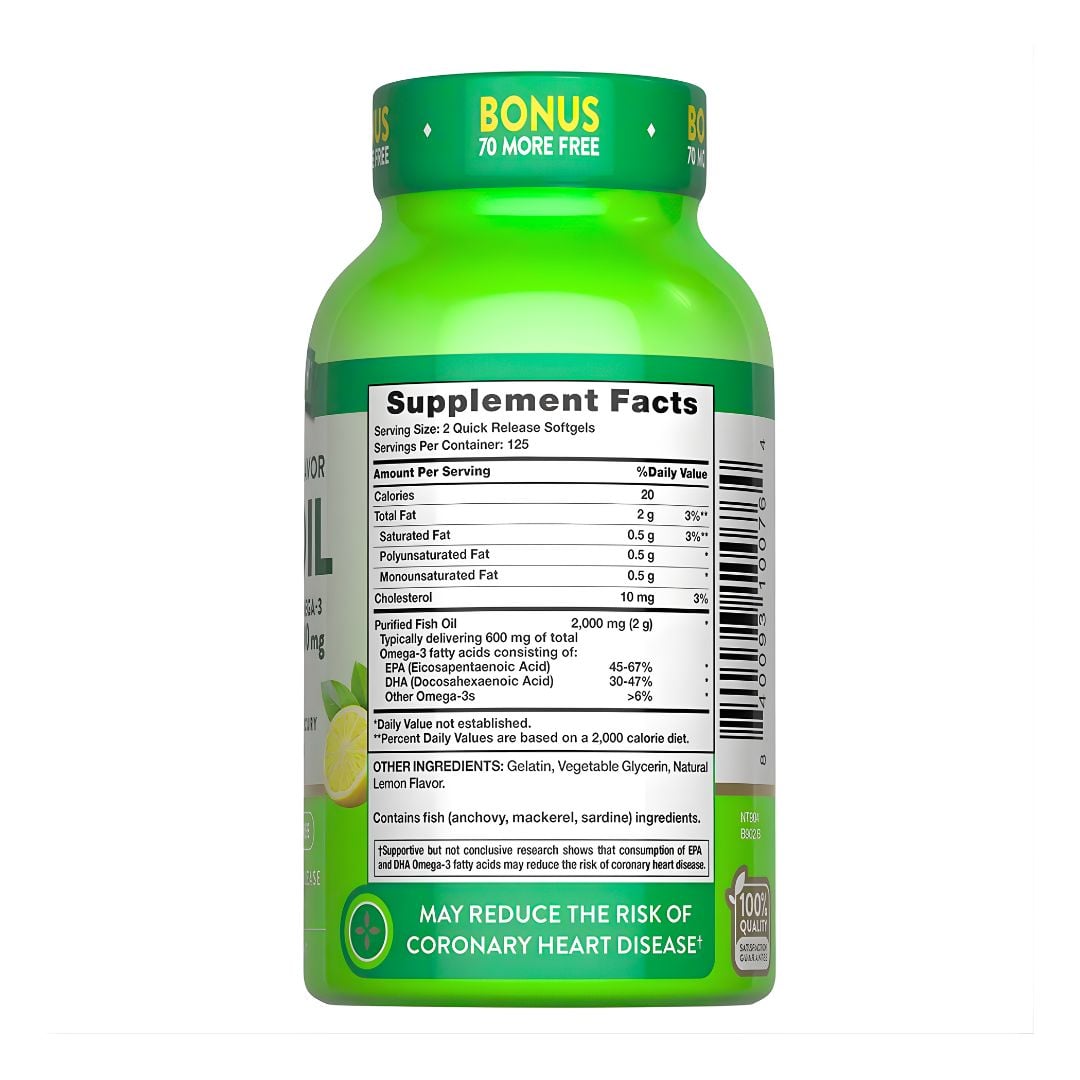 FISH OIL 2000MG OMEGA 3 - 250 SOFTGELS NATURE'S TRUTH - 2