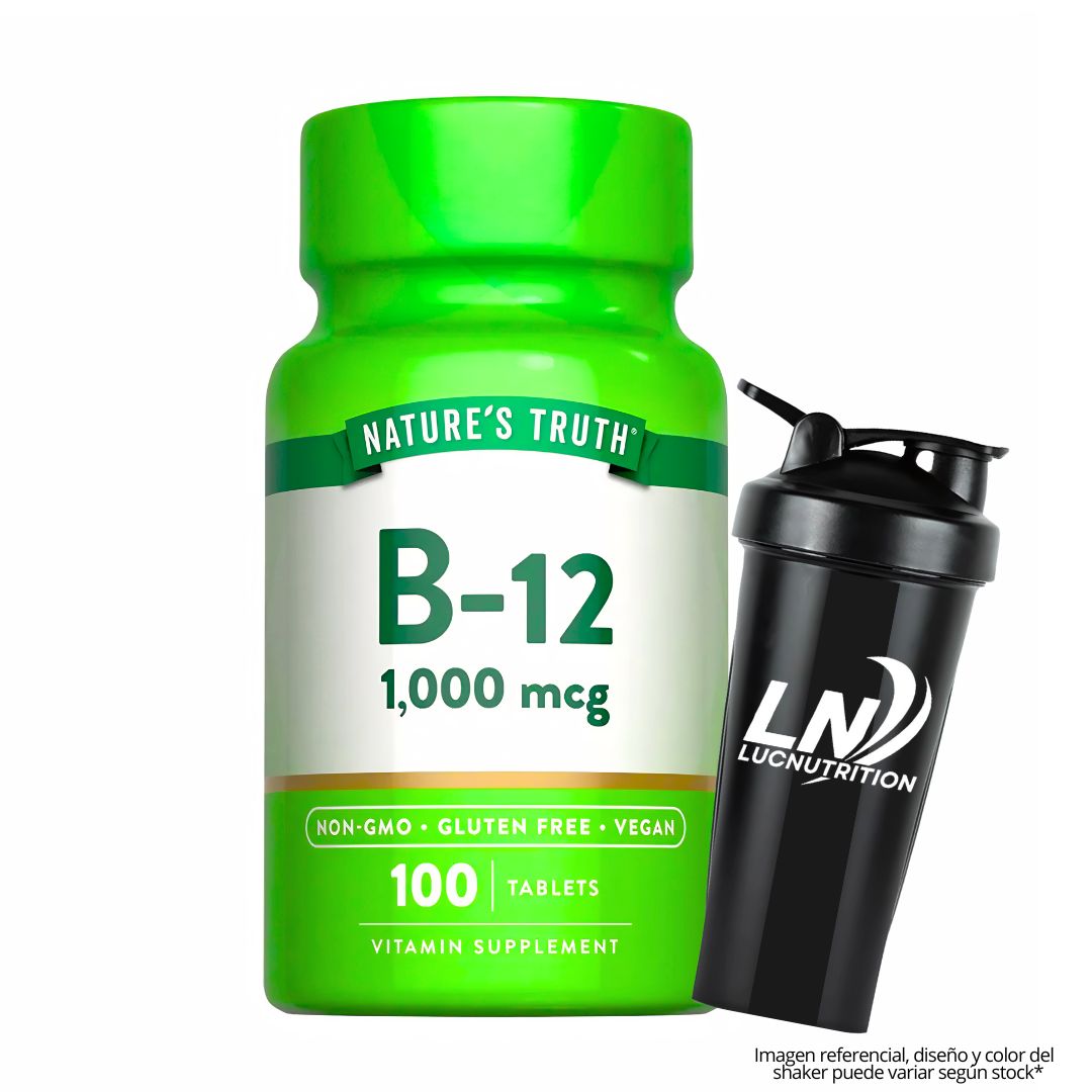VITAMINA B12 NATURE'S TRUTH 1000 MCG - 100 TABLETAS + SHAKER - 1
