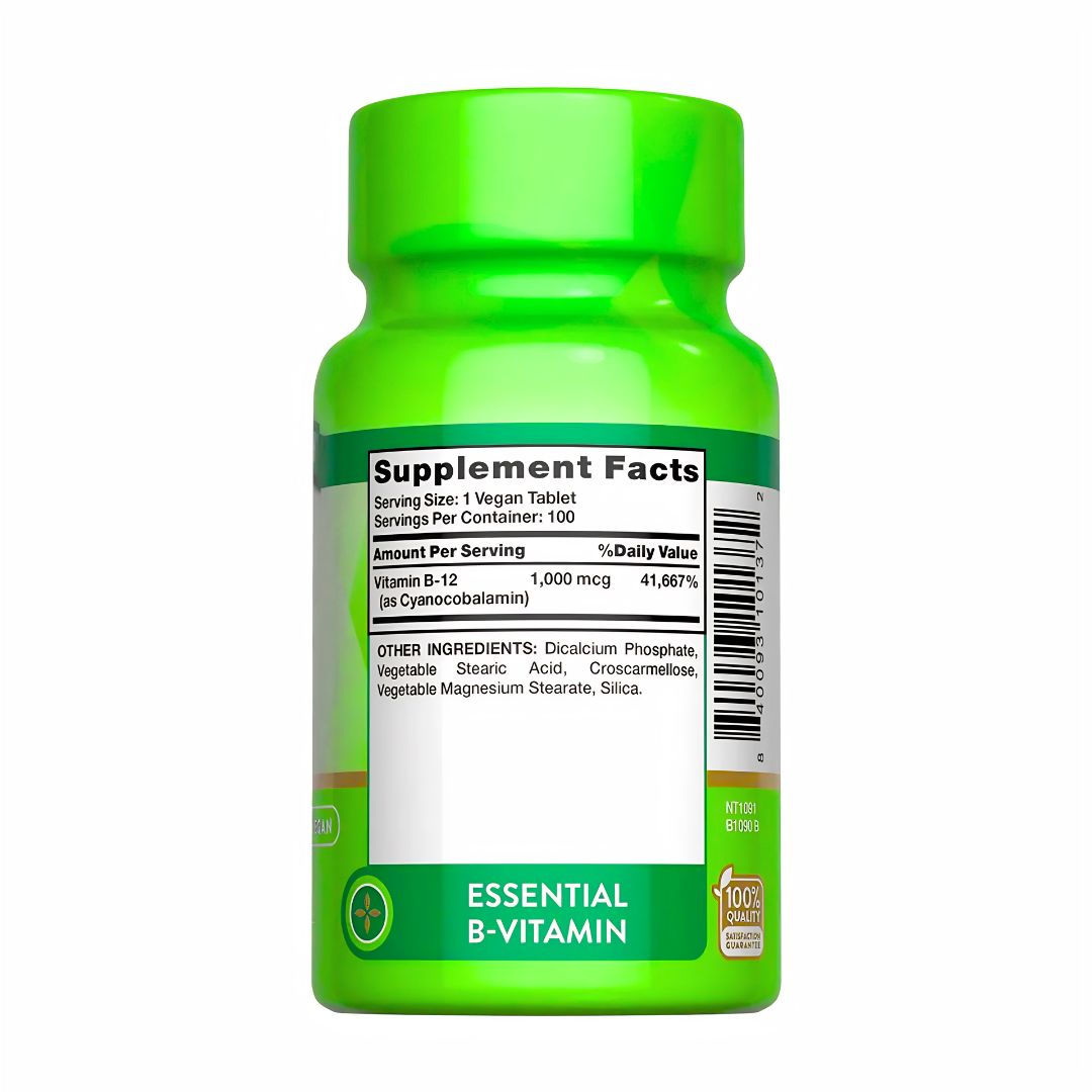 VITAMINA B12 NATURE'S TRUTH 1000 MCG - 100 TABLETAS + SHAKER - 3