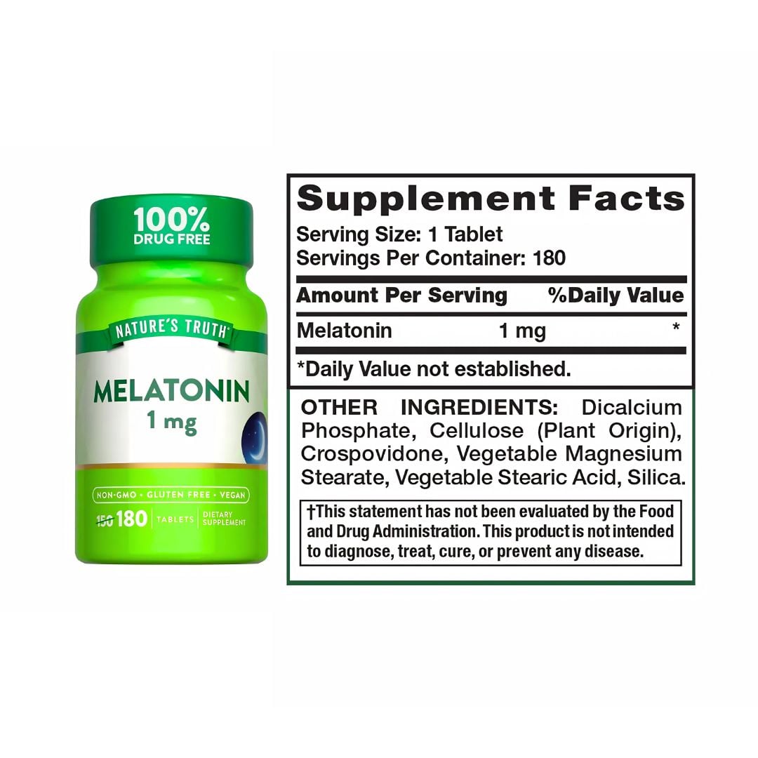 MELATONINA NATURE'S TRUTH 1 MG - 180 TABLETAS - 2